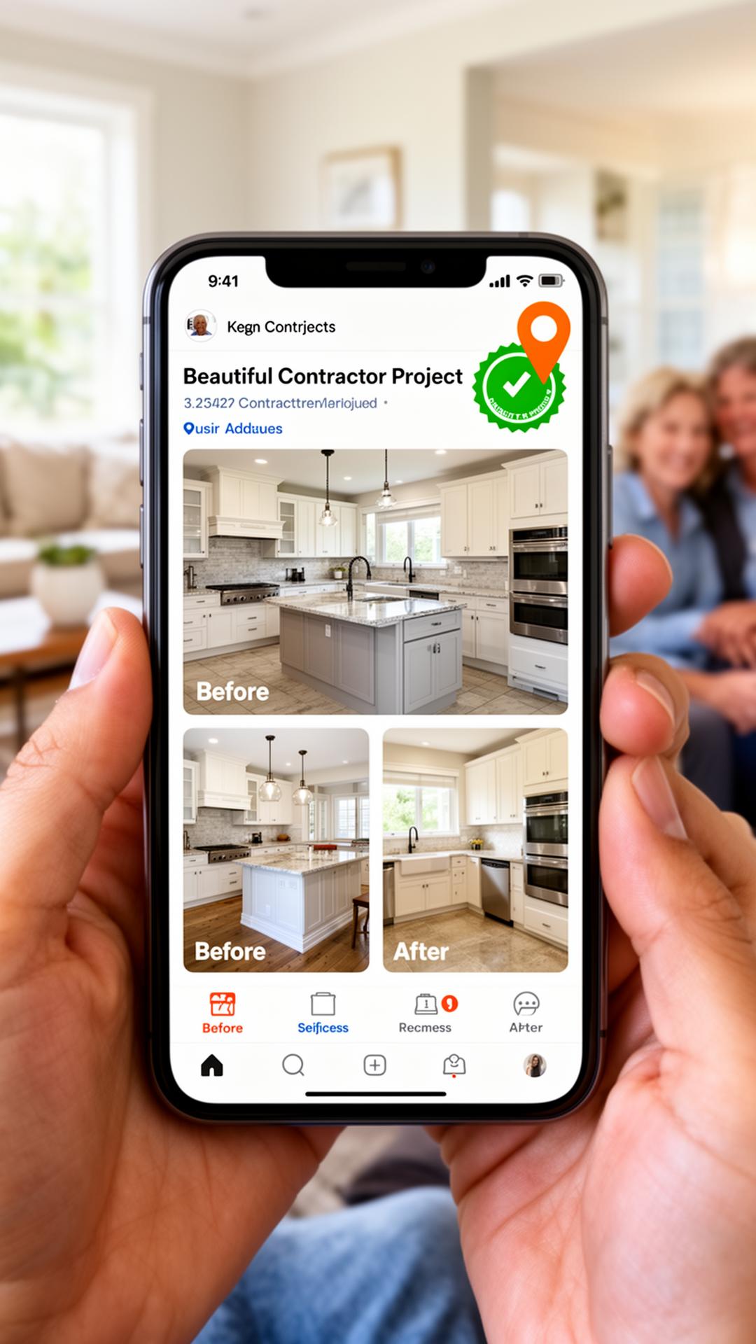 A homeowner viewing a verified proof page on a phone